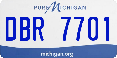 MI license plate DBR7701