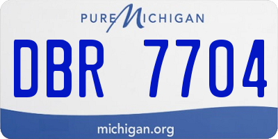 MI license plate DBR7704