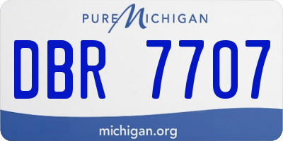 MI license plate DBR7707