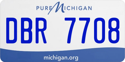 MI license plate DBR7708