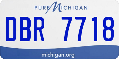 MI license plate DBR7718