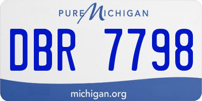 MI license plate DBR7798