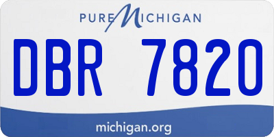 MI license plate DBR7820