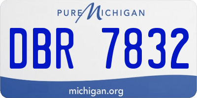 MI license plate DBR7832