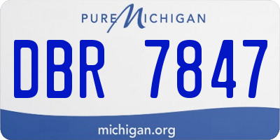 MI license plate DBR7847