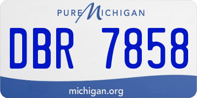MI license plate DBR7858