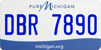 MI license plate DBR7890