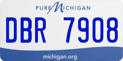 MI license plate DBR7908