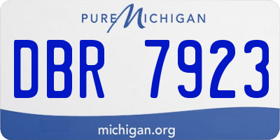 MI license plate DBR7923