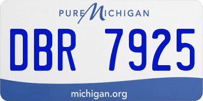 MI license plate DBR7925