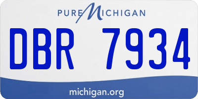 MI license plate DBR7934