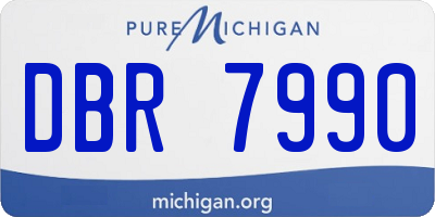 MI license plate DBR7990
