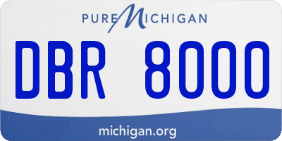 MI license plate DBR8000