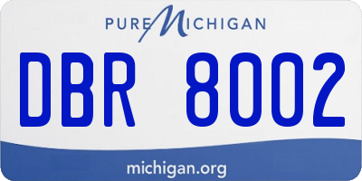 MI license plate DBR8002