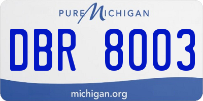 MI license plate DBR8003