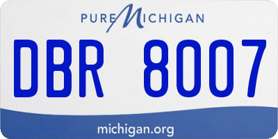 MI license plate DBR8007