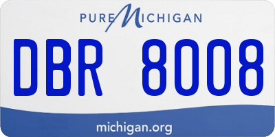 MI license plate DBR8008