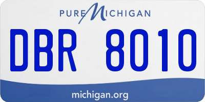 MI license plate DBR8010