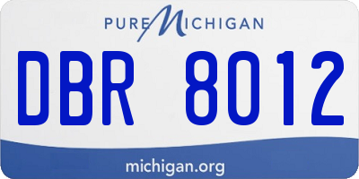 MI license plate DBR8012