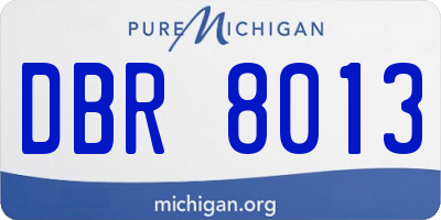MI license plate DBR8013