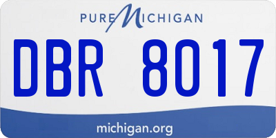 MI license plate DBR8017