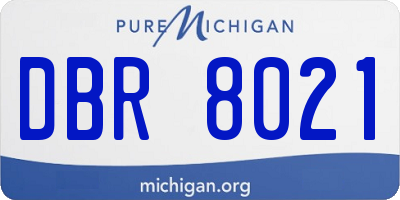 MI license plate DBR8021