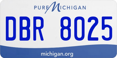 MI license plate DBR8025