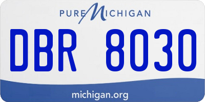 MI license plate DBR8030