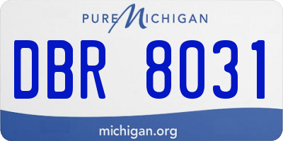MI license plate DBR8031