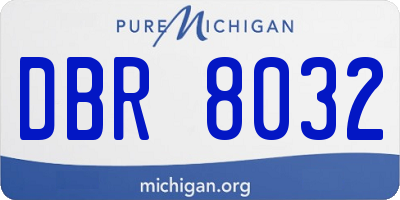 MI license plate DBR8032