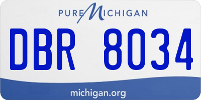 MI license plate DBR8034