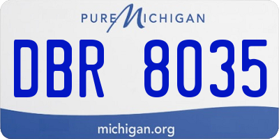 MI license plate DBR8035