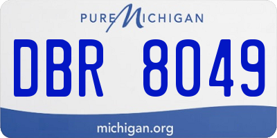 MI license plate DBR8049