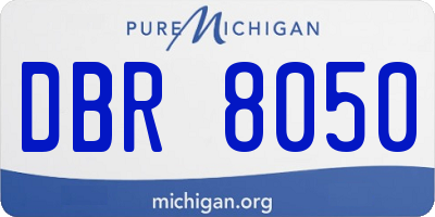 MI license plate DBR8050