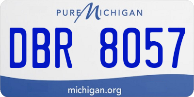 MI license plate DBR8057
