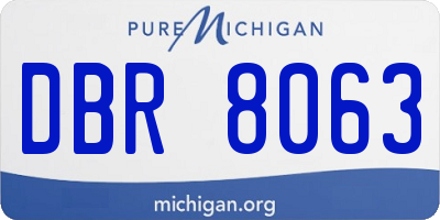 MI license plate DBR8063
