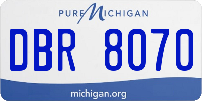 MI license plate DBR8070