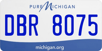 MI license plate DBR8075