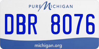 MI license plate DBR8076