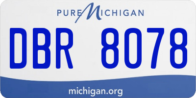 MI license plate DBR8078