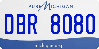 MI license plate DBR8080
