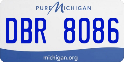 MI license plate DBR8086