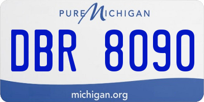 MI license plate DBR8090