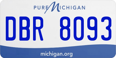 MI license plate DBR8093