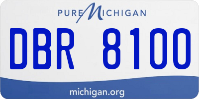 MI license plate DBR8100