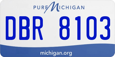 MI license plate DBR8103