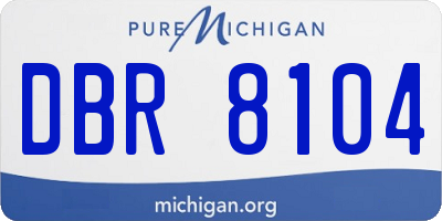 MI license plate DBR8104