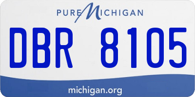 MI license plate DBR8105