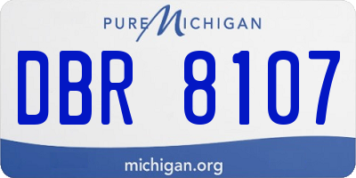 MI license plate DBR8107