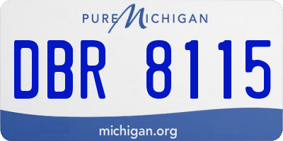 MI license plate DBR8115